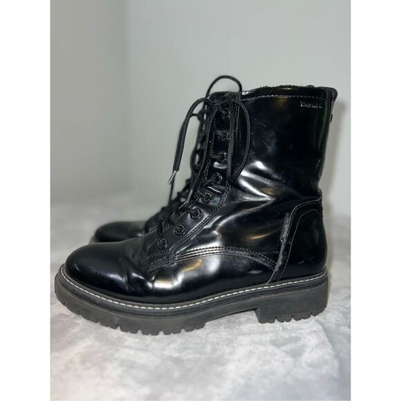 BENCH Women’s Lace Up Black Moto Combat Boots 10 - Picture 4 of 9